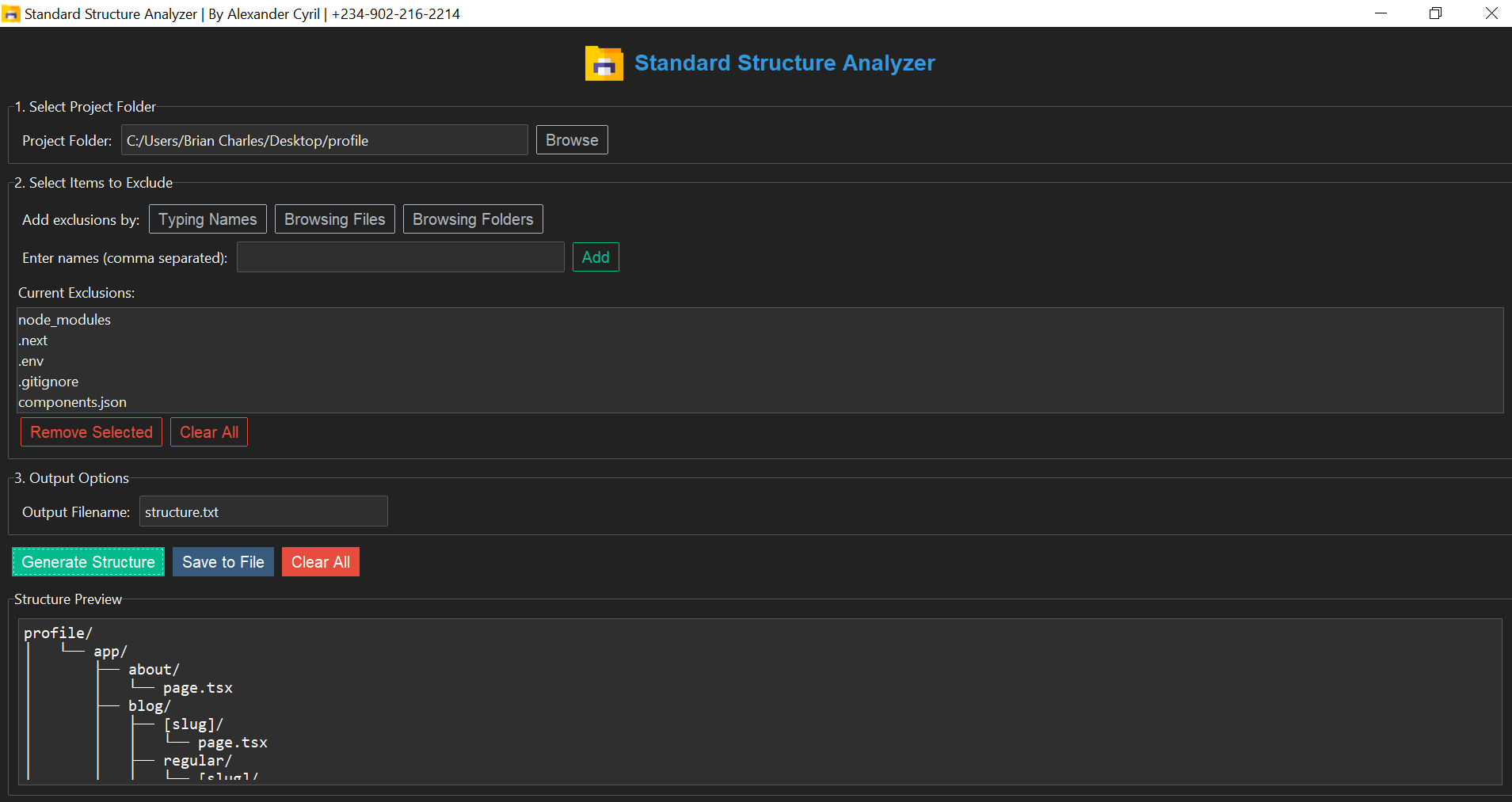 Standard Structure Analyzer